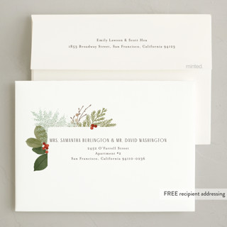 This is a starlight non photo holiday cards with standard by Jennifer Wick called juniper printing on signature in standard