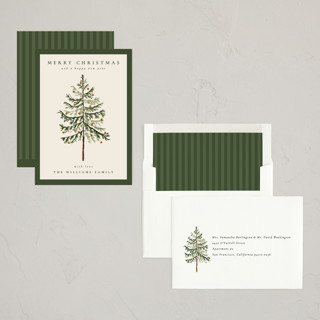 This is a pine non photo holiday cards with standard by Amy Kross called vintage spruce printing on signature in standard