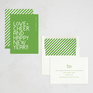 This is a spring non photo holiday cards with standard by Snow and Ivy called love and cheer printing on signature in standard