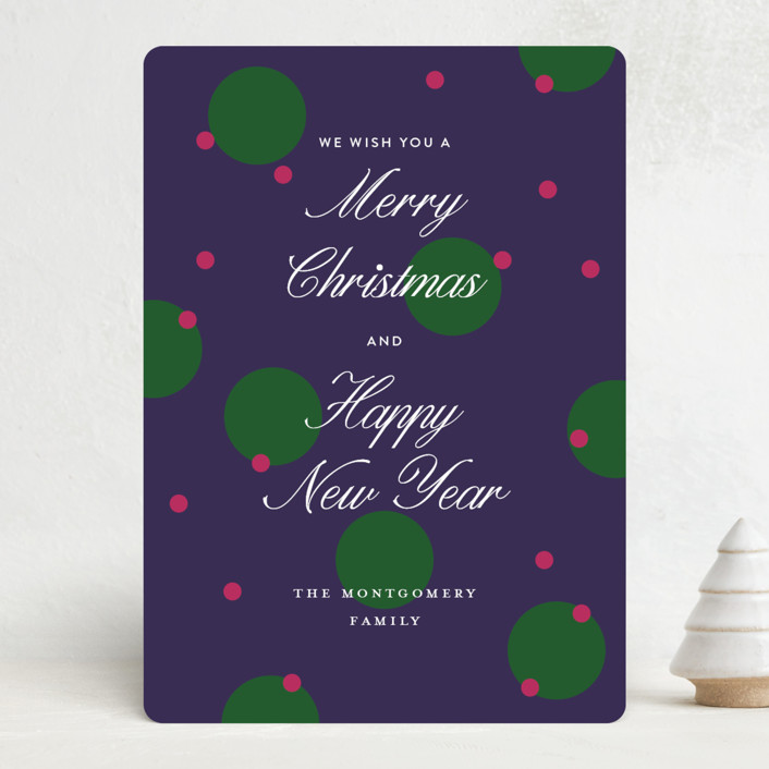 "Holiday Polka" - Modern Holiday Cards in Midnight by Nazia Hyder.