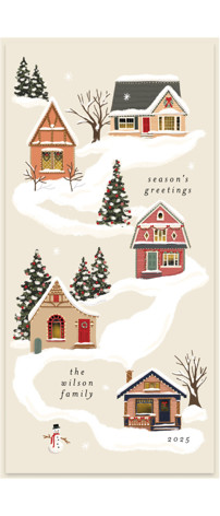 Snowy Neighborhood Tall Holiday Cards