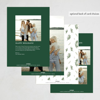 This is a leaf new year photo cards with standard by BR Designs called joyful-bow printing on recycled smooth signature in standard