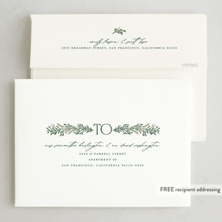 This is a leaf new year photo cards with standard by BR Designs called joyful-bow printing on recycled smooth signature in standard