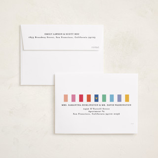 This is a rainbow new year photo cards with standard by Creo Study called disney's mickey magical and cheerful printing on recycled smooth signature in standard