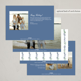 This is a frozen new year photo cards with standard by Petra Kern called scalloped greenery printing on recycled smooth signature in standard