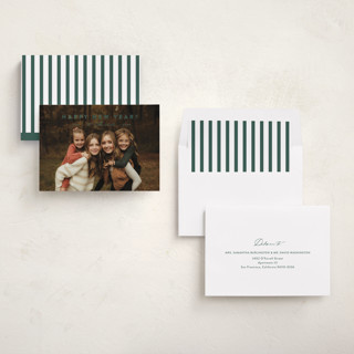 This is a fern new year photo cards with standard by Carolyn MacLaren called perfectly simple printing on recycled smooth signature in standard