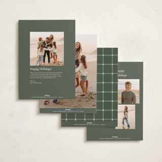 This is a eucalyptus new year photo cards with standard by Wildfield Paper Co called stone printing on recycled smooth signature in standard