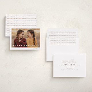 This is a snow new year photo cards with standard by chocomocacino called palomino printing on recycled smooth signature in standard