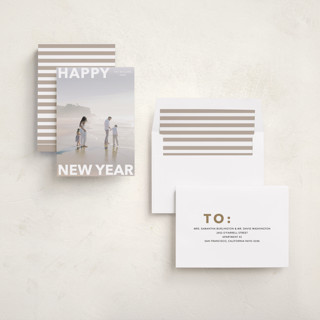 This is a cloud new year photo cards with standard by Angela Thompson called modern type printing on recycled smooth signature in standard