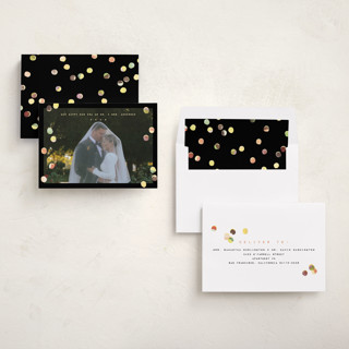 This is a midnight new year photo cards with standard by Anastasia Makarova called our new era printing on recycled smooth signature in standard