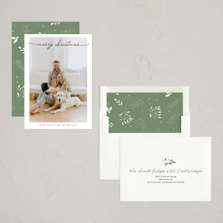 This is a cloud new year photo cards with standard by Benita Crandall called noël moderne printing on recycled smooth signature in standard