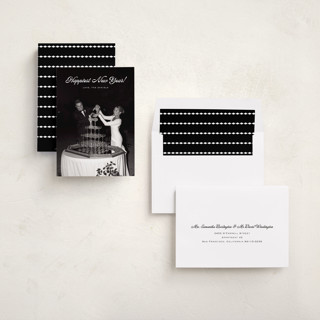 This is a oatmilk new year photo cards with standard by Carolyn MacLaren called vintage feeling printing on recycled smooth signature in standard