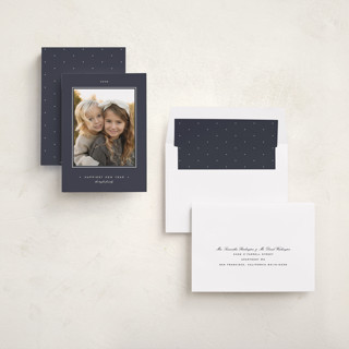 This is a blue jay new year photo cards with standard by Blustery August called torrone printing on recycled smooth signature in standard