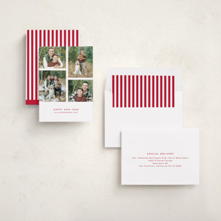 This is a berry new year photo cards with standard by Kelly Schmidt called four printing on recycled smooth signature in standard