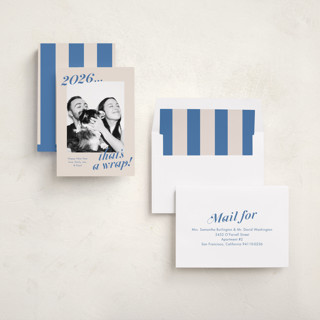 This is a lake new year photo cards with standard by Megan Davis called wrapped up printing on recycled smooth signature in standard