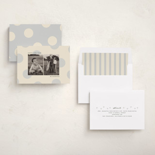 This is a mist new year photo cards with standard by Ellen Schlegelmilch called big polka printing on recycled smooth signature in standard