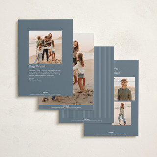This is a denim new year photo cards with standard by Brianne Larsen called bordered year printing on recycled smooth signature in standard