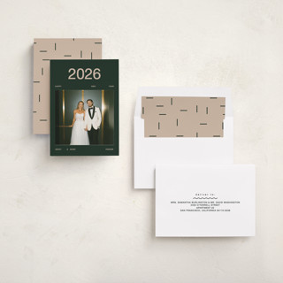 This is a evergreen new year photo cards with standard by Kelly Watkins called major printing on recycled smooth signature in standard