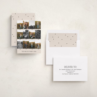 This is a latte new year photo cards with standard by Morgan Kendall called collective printing on recycled smooth signature in standard