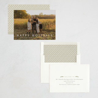 This is a snow new year photo cards with standard by Amy Kross called vast printing on recycled smooth signature in standard