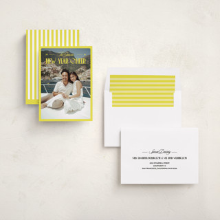 This is a lemon new year photo cards with standard by Jenna Holcomb called bright and cheery printing on recycled smooth signature in standard
