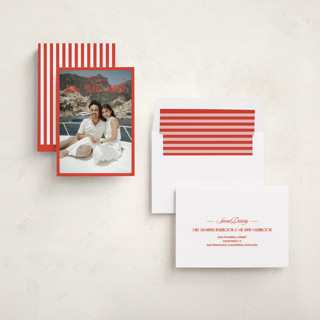 This is a peppermint new year photo cards with standard by Jenna Holcomb called bright and cheery printing on recycled smooth signature in standard