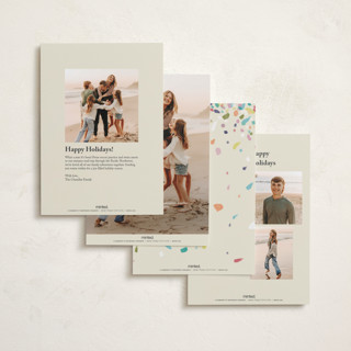 This is a eggnog new year photo cards with standard by Eric Ransom called dabbed confetti printing on recycled smooth signature in standard