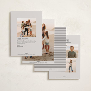 This is a linen new year photo cards with standard by Everett Paper Goods called newsprint printing on recycled smooth signature in standard