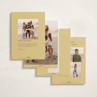This is a sunshine new year photo cards with standard by Blustery August called beach umbrella printing on recycled smooth signature in standard