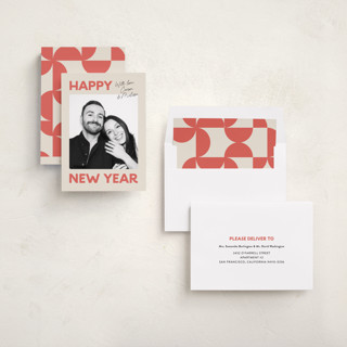 This is a candy cane new year photo cards with standard by Carmia Jordaan called big and bold printing on recycled smooth signature in standard