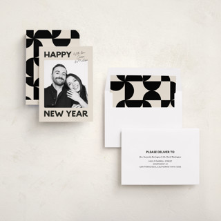 This is a ink new year photo cards with standard by Carmia Jordaan called big and bold printing on recycled smooth signature in standard
