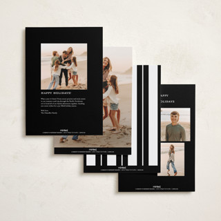 This is a snow new year photo cards with standard by Owl and Toad called four cheers printing on recycled smooth signature in standard