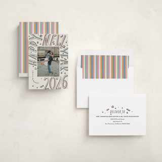 This is a pastel new year photo cards with standard by letterfix called all fun printing on recycled smooth signature in standard