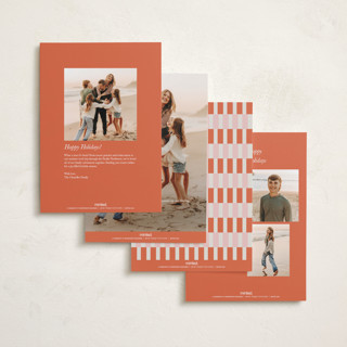 This is a orangesicle new year photo cards with standard by Jackie Crawford called modern double stripe frame printing on recycled smooth signature in standard