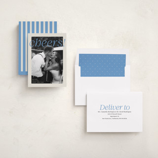 This is a sky new year photo cards with standard by Jackie Crawford called modern headliner printing on recycled smooth signature in standard