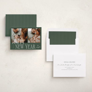 This is a fir new year photo cards with standard by Kelly Schmidt called two printing on recycled smooth signature in standard