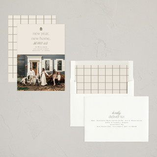 This is a sage new year photo cards with standard by Everett Paper Goods called new but same printing on recycled smooth signature in standard