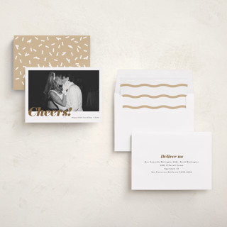 This is a ink new year photo cards with standard by Emily Sabol Goss called glittering cheers printing on recycled smooth signature in standard