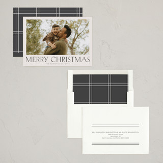 This is a parchment new year photo cards with standard by Nicole Walsh called headliner printing on recycled smooth signature in standard