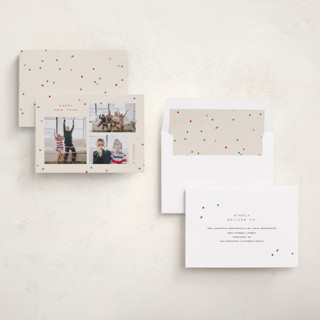This is a whipped cream new year photo cards with standard by Pixel and Hank called so festive printing on recycled smooth signature in standard