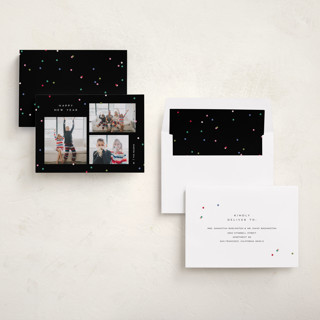 This is a coal new year photo cards with standard by Pixel and Hank called so festive printing on recycled smooth signature in standard