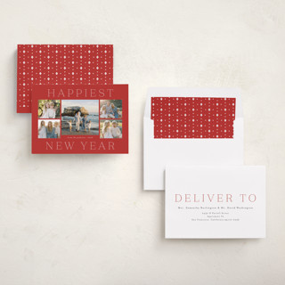 This is a santa suit new year photo cards with standard by Deynaaz Daraei called palinuro printing on recycled smooth signature in standard