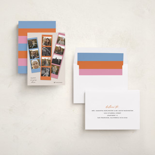 This is a grapefruit new year photo cards with standard by Maria Alou called candy snaps printing on recycled smooth signature in standard