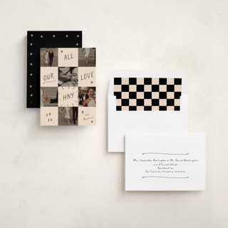 This is a ink press new year photo cards with standard by Ani Somi called checkers printing on recycled smooth signature in standard