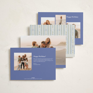 This is a blue jay new year photo cards with standard by Lucrecia Caporale called delicate botanical frame printing on recycled smooth signature in standard