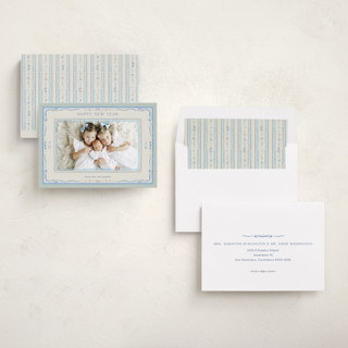 This is a wintermint new year photo cards with standard by Lucrecia Caporale called delicate botanical frame printing on recycled smooth signature in standard