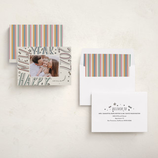 This is a pastel new year photo cards with standard by letterfix called all fun printing on recycled smooth signature in standard