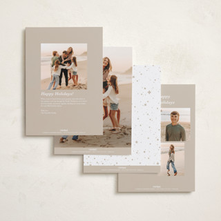 This is a linen new year photo cards with standard by Kate Ahn called lively note printing on recycled smooth signature in standard