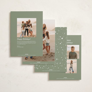 This is a sage new year photo cards with standard by Kate Ahn called lively note printing on recycled smooth signature in standard
