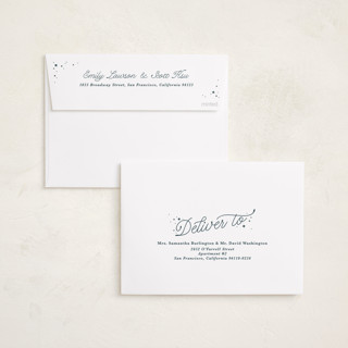 This is a navy new year photo cards with standard by Kate Ahn called lively note printing on recycled smooth signature in standard